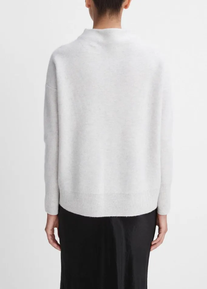 Women Sweaters Vince Plush Cashmere Funnel Neck Sweater Heather Platinum
