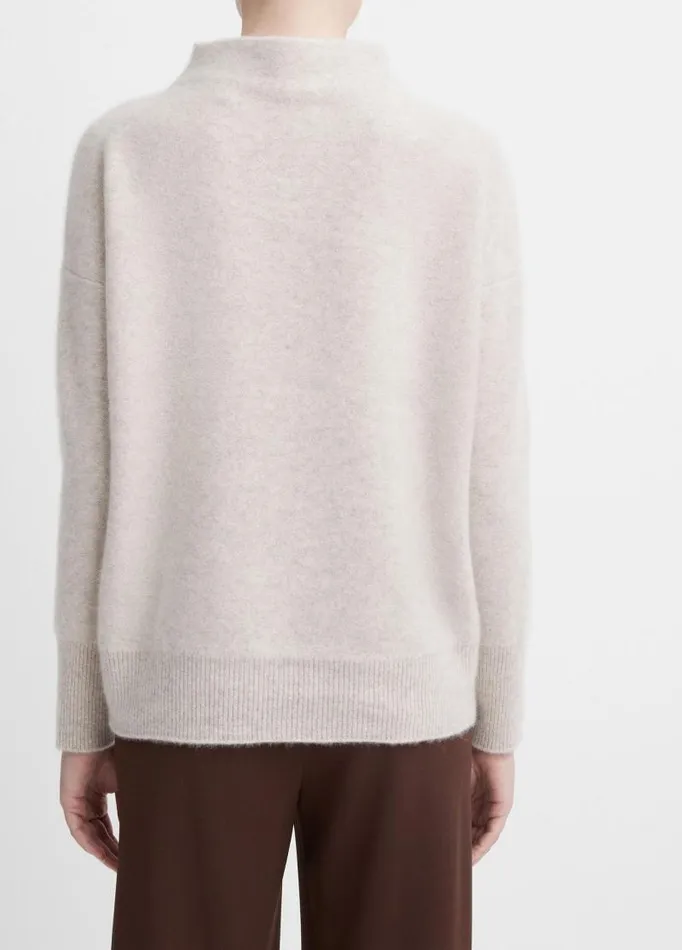 Women Sweaters Vince Plush Cashmere Funnel Neck Sweater Marble