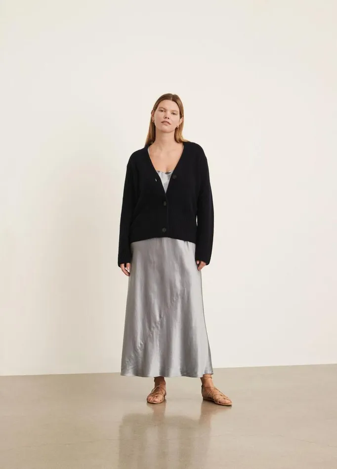 Women Sweaters Vince Ribbed Cardigan Coastal Blue