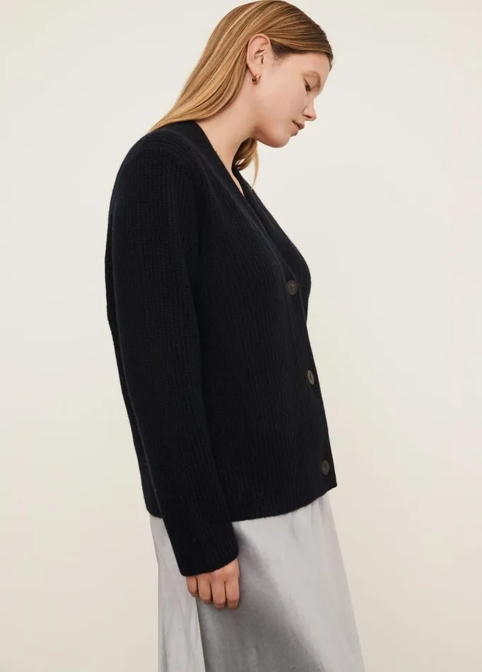 Women Sweaters Vince Ribbed Cardigan Coastal Blue