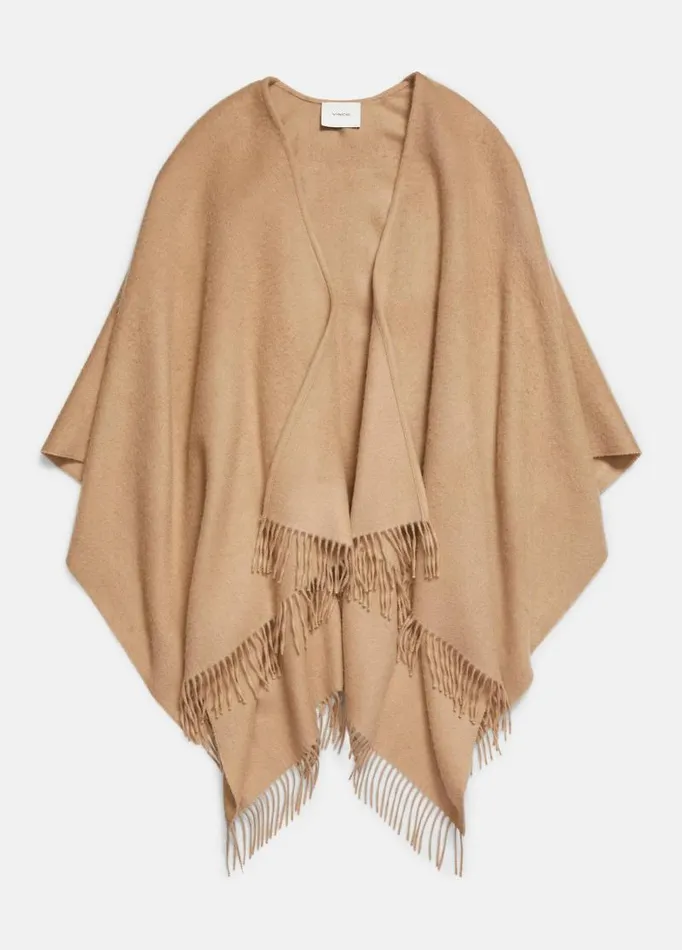 Women Sweaters Vince Wool And Cashmere DoubleFace Cape Camel