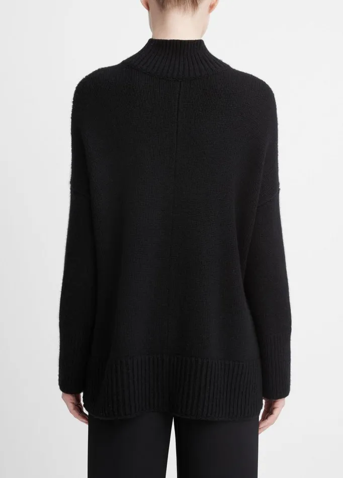 Women Sweaters Vince Wool And Cashmere Trapeze Turtleneck Sweater Black