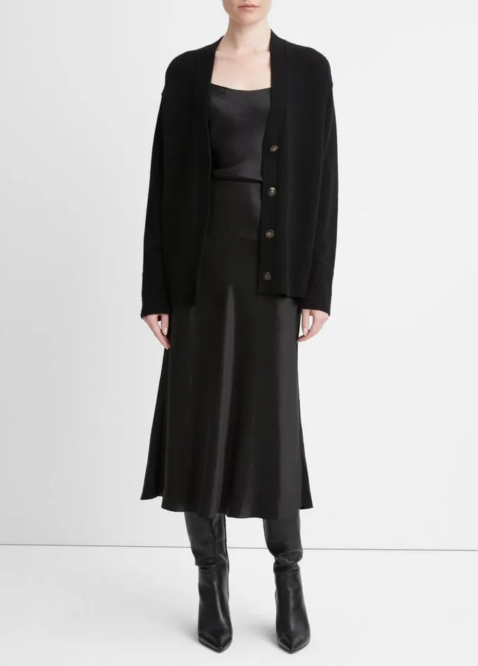 Women Sweaters Vince Wool And Cashmere Weekend Cardigan Black