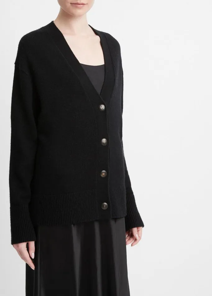 Women Sweaters Vince Wool And Cashmere Weekend Cardigan Black