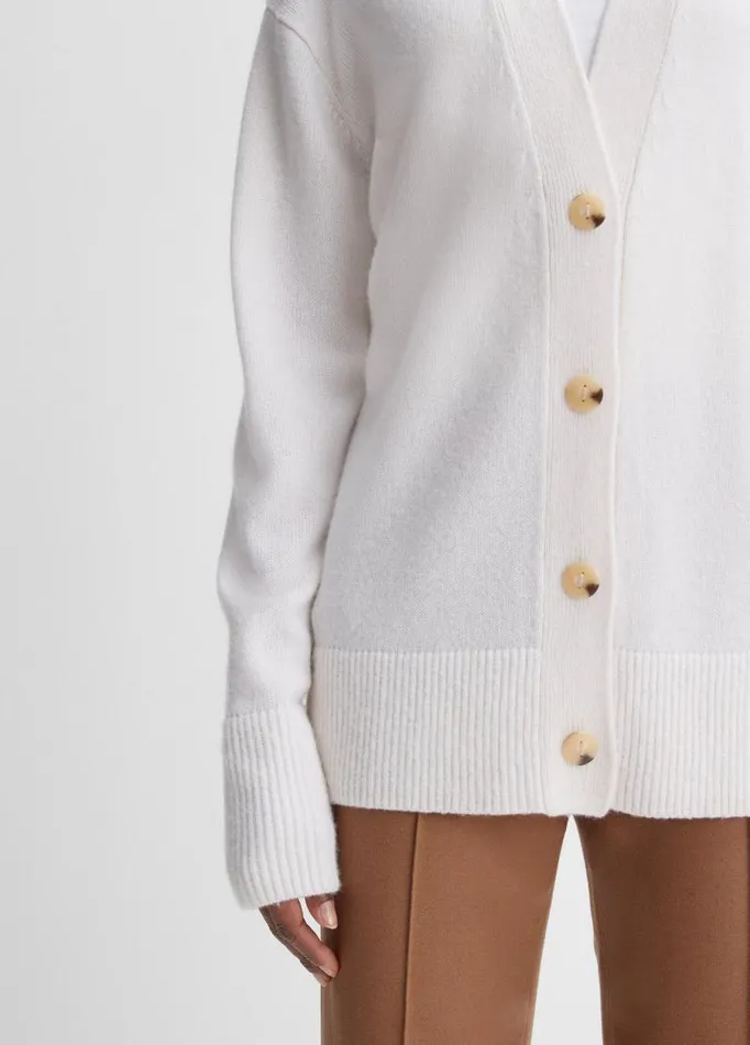 Women Sweaters Vince Wool And Cashmere Weekend Cardigan Off White
