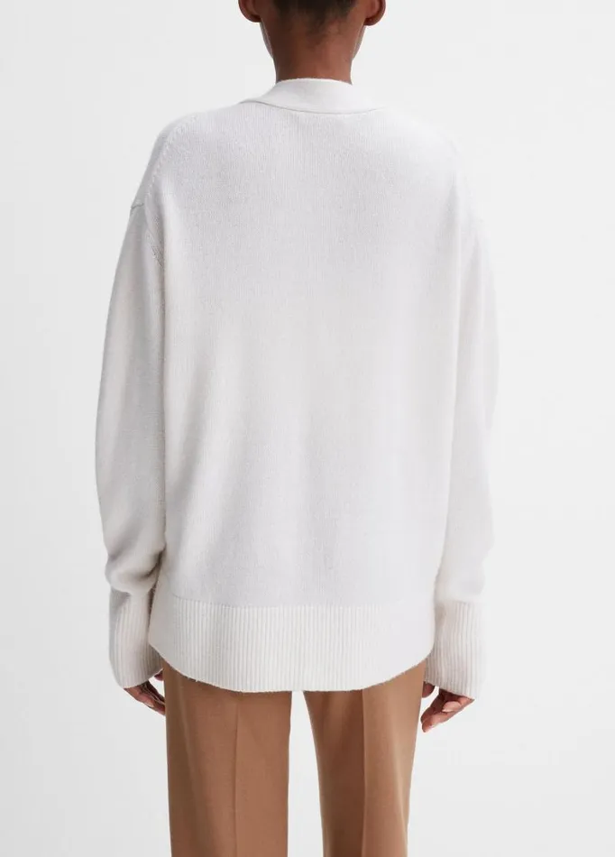 Women Sweaters Vince Wool And Cashmere Weekend Cardigan Off White