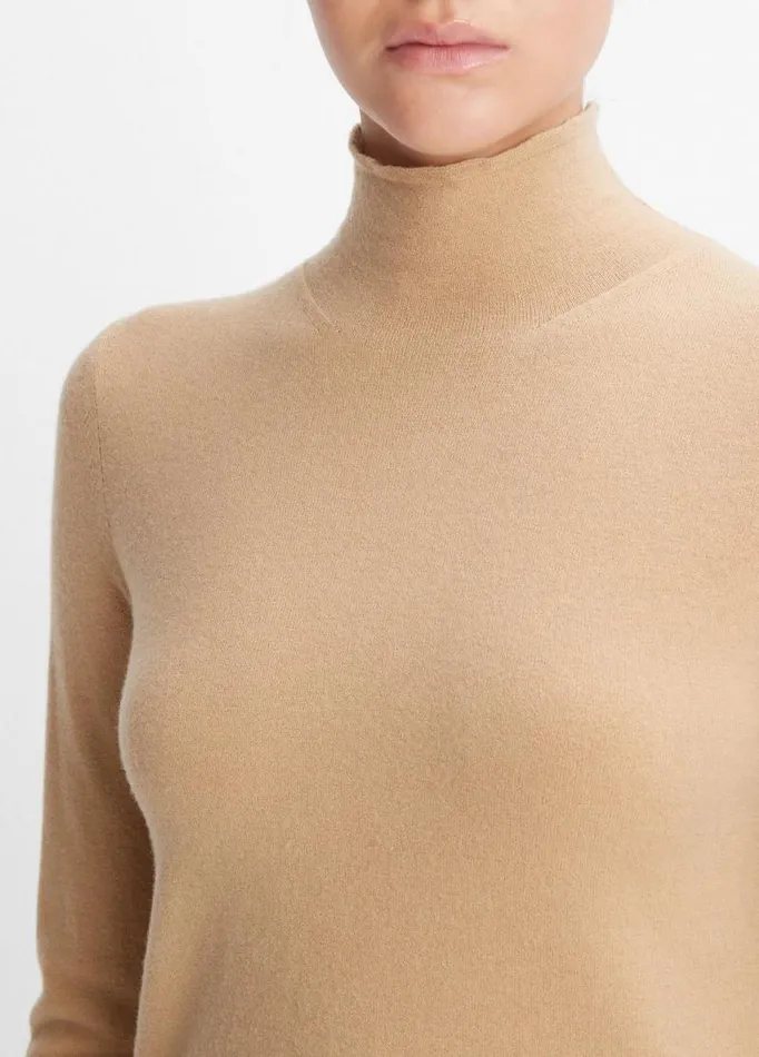 Women Sweaters Vince WoolBlend Slim Turtleneck Sweater Cashew