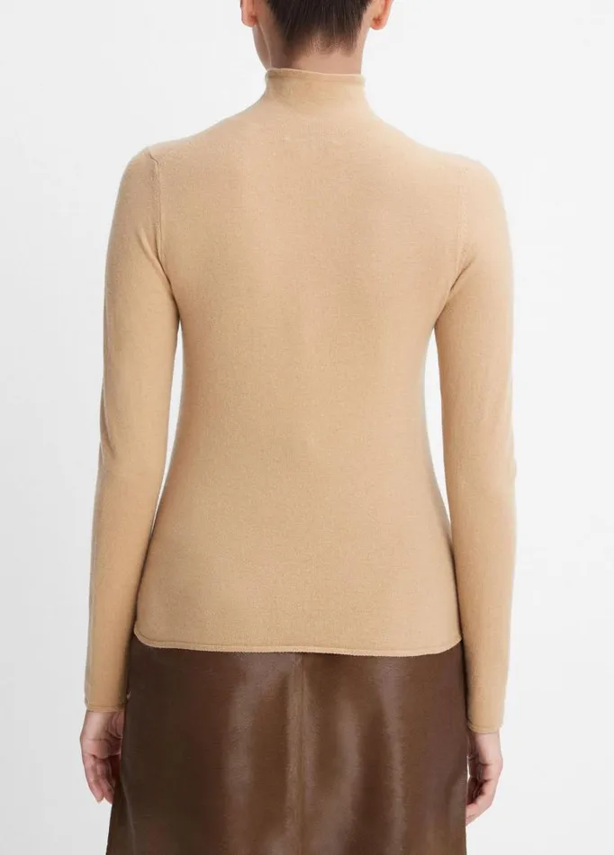 Women Sweaters Vince WoolBlend Slim Turtleneck Sweater Cashew