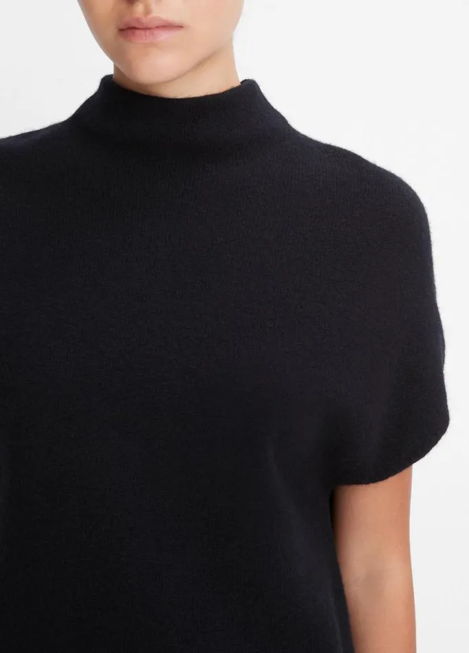 Women Sweaters Vince WoolCashmere Mock Neck Popover Black
