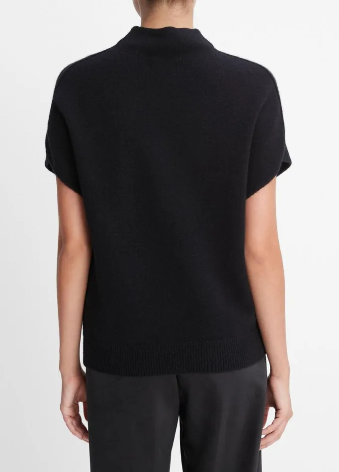 Women Sweaters Vince WoolCashmere Mock Neck Popover Black