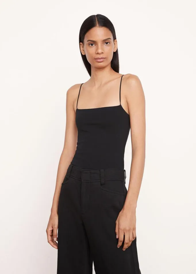 Women TShirts Vince Pima Cotton Camisole Black
