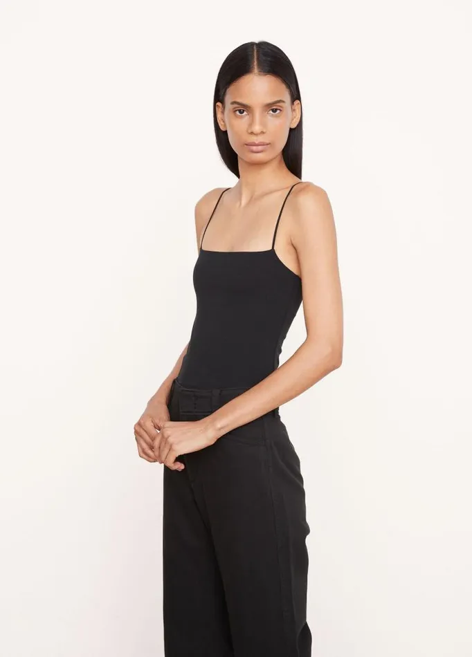 Women TShirts Vince Pima Cotton Camisole Black