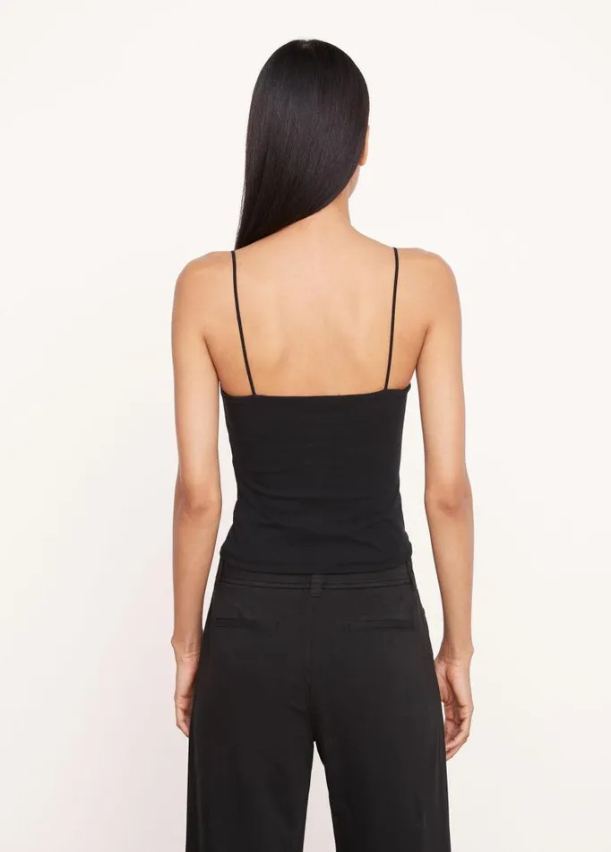 Women TShirts Vince Pima Cotton Camisole Black