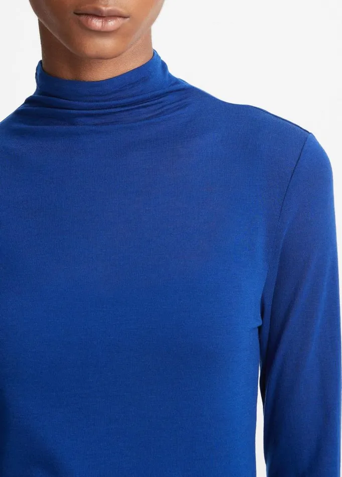 Women TShirts Vince Sheer LongSleeve Turtleneck Top Caspian
