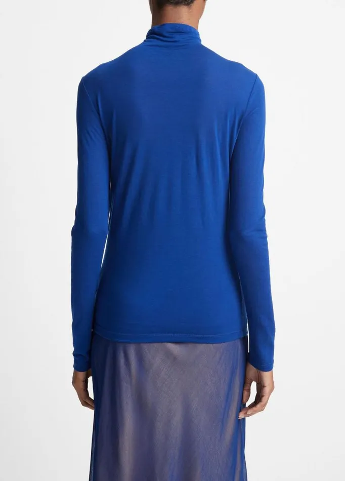 Women TShirts Vince Sheer LongSleeve Turtleneck Top Caspian