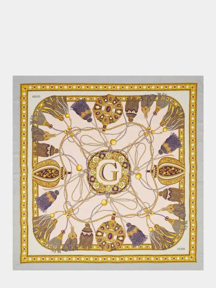 Women Tasselprint Kefiah Multicolor Pattern Guess Scarves And Foulards