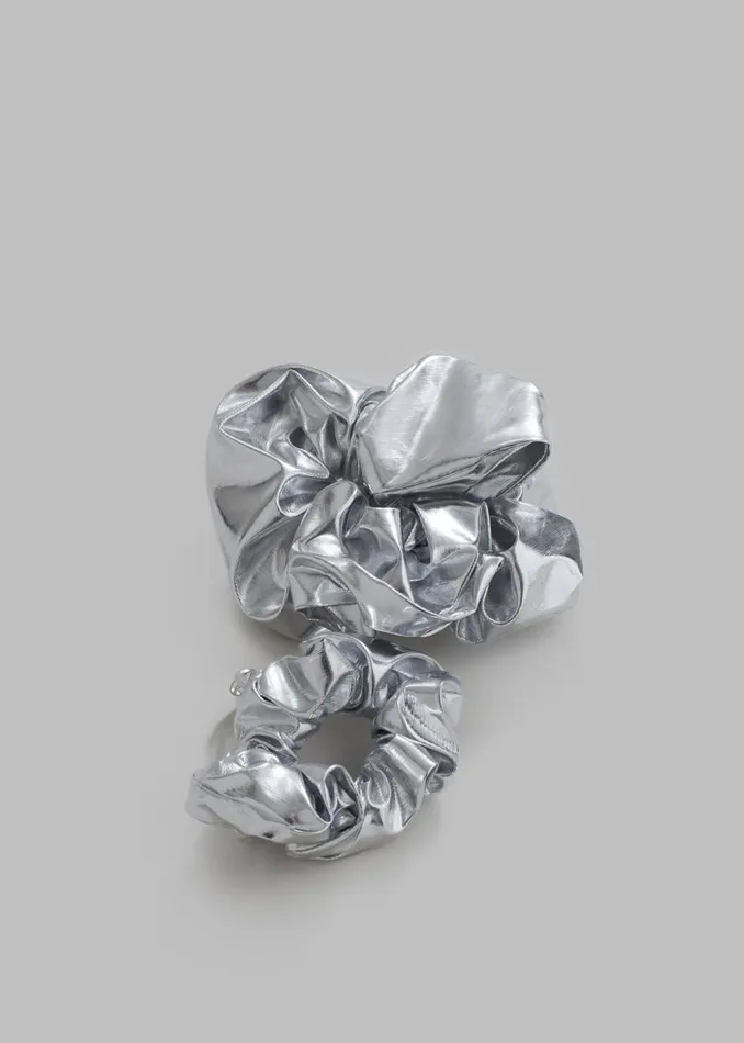 Women The Frankie Shop Accessories Alara Scrunchie Set Silver