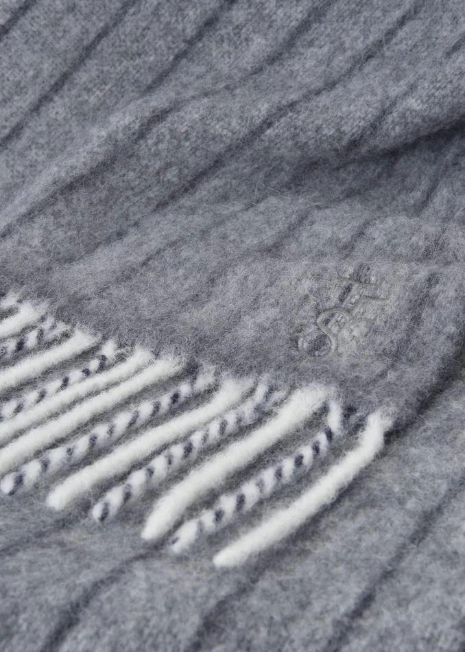 Women The Frankie Shop Accessories Aurelia Wool Scarf Grey Stripe