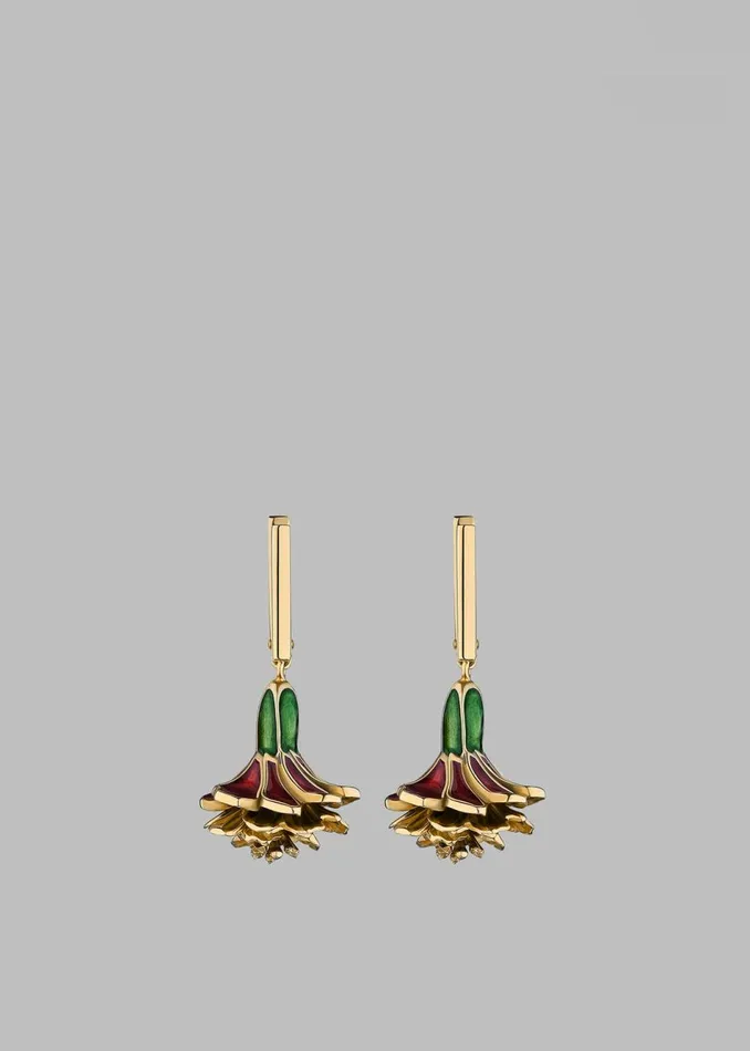 Women The Frankie Shop Accessories Bevza Hanging Marigold Earrings Redyellow