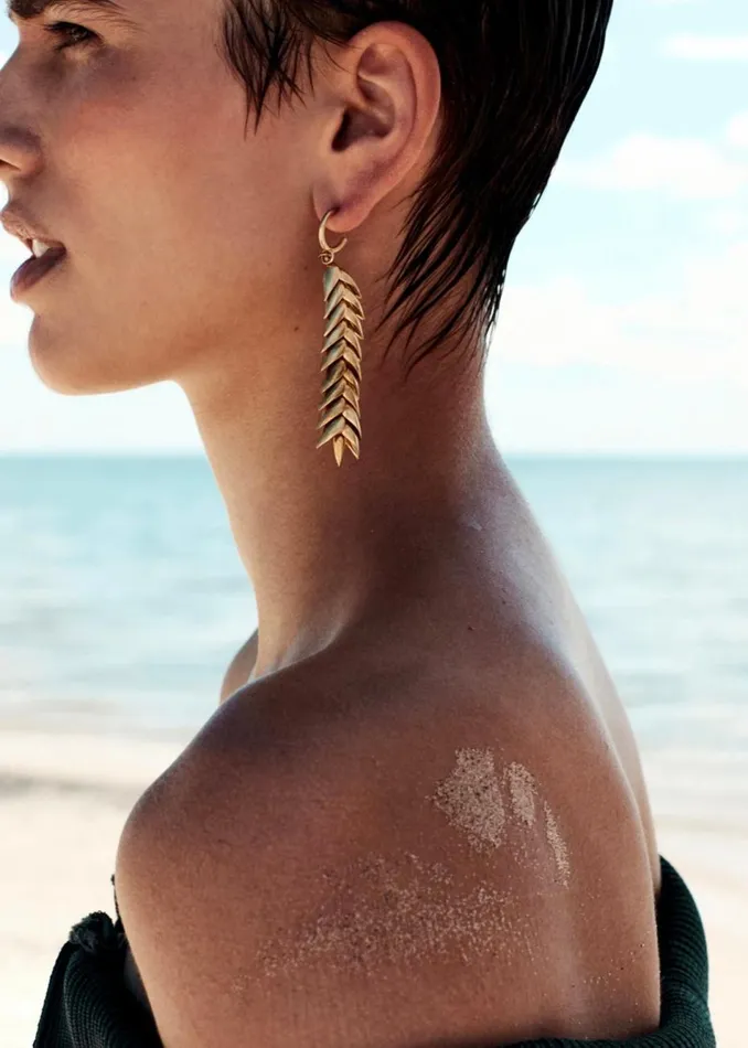 Women The Frankie Shop Accessories Bevza Spikelet Medium Earrings Gold