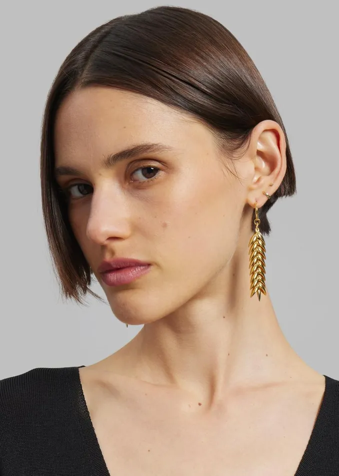 Women The Frankie Shop Accessories Bevza Spikelet Medium Earrings Gold