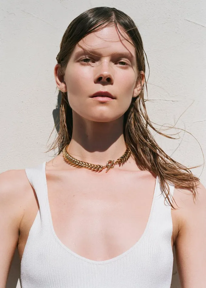 Women The Frankie Shop Accessories Bevza Spikelet Necklace Gold