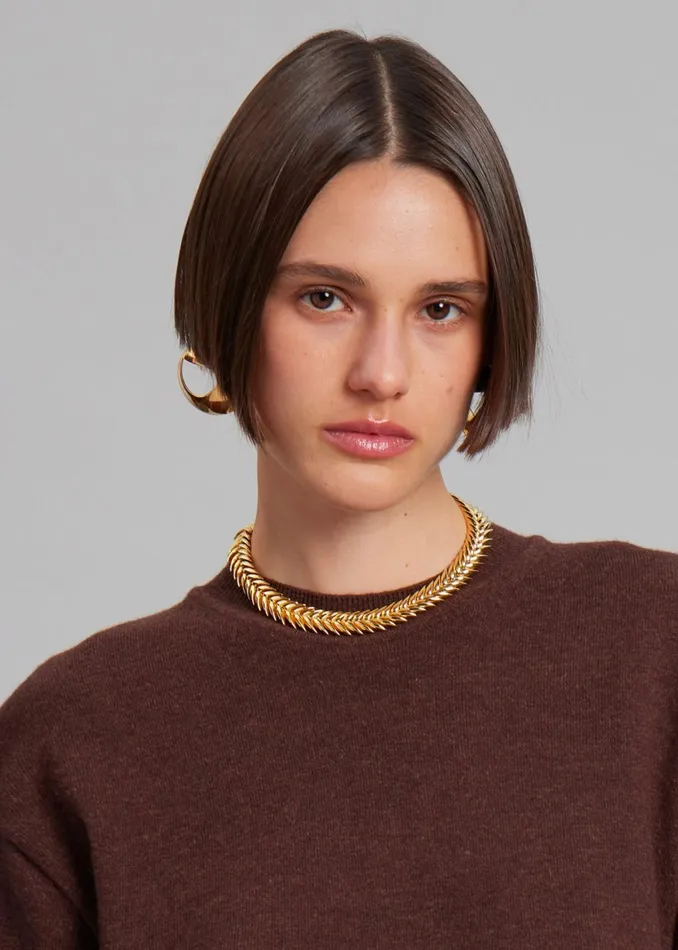 Women The Frankie Shop Accessories Bevza Spikelet Necklace Gold