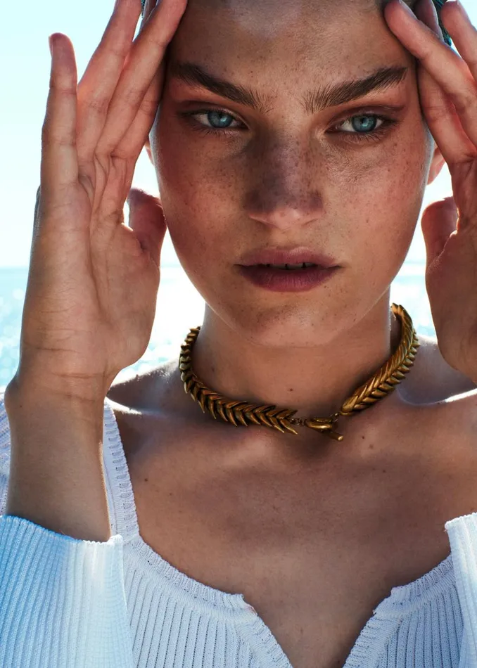 Women The Frankie Shop Accessories Bevza Spikelet Necklace Gold