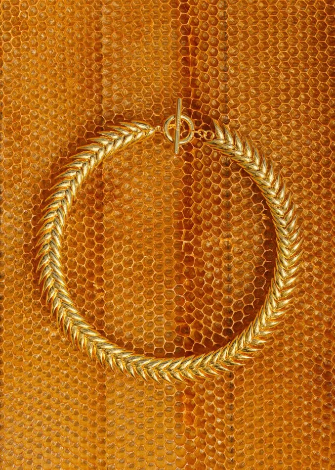 Women The Frankie Shop Accessories Bevza Spikelet Necklace Gold