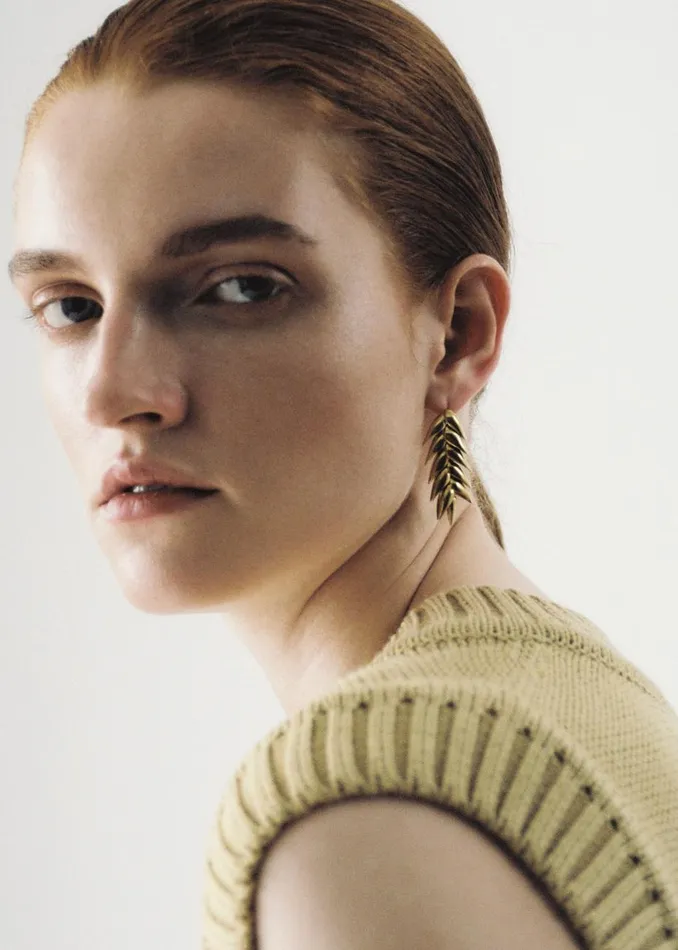 Women The Frankie Shop Accessories Bevza Spikelet Short Earrings Gold