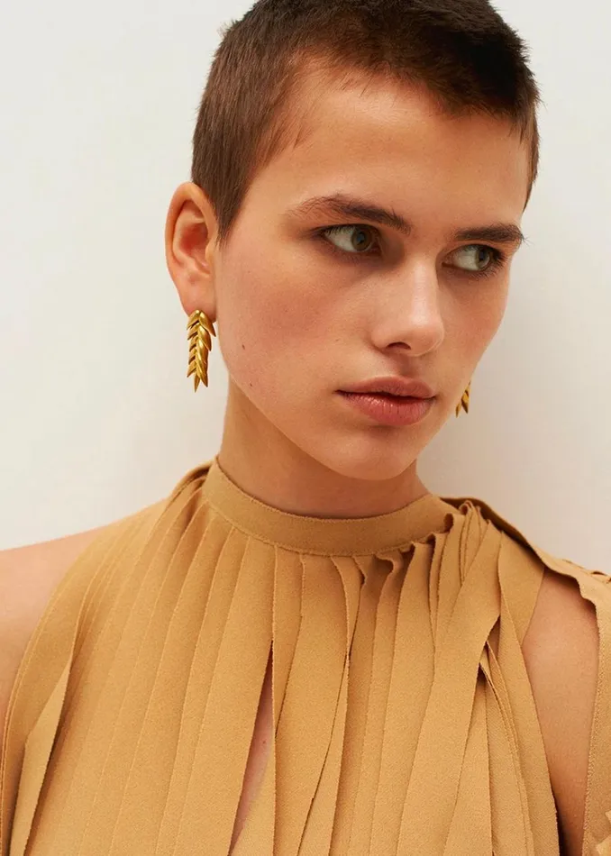 Women The Frankie Shop Accessories Bevza Spikelet Short Earrings Gold