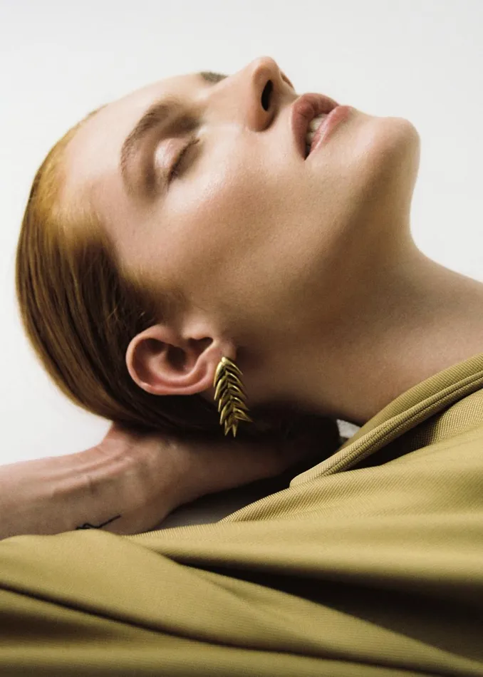 Women The Frankie Shop Accessories Bevza Spikelet Short Earrings Gold