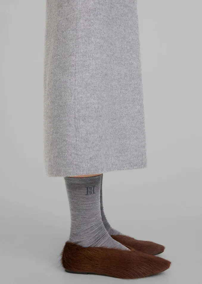 Women The Frankie Shop Accessories By Malene Birger Leiann Socks Grey Melange