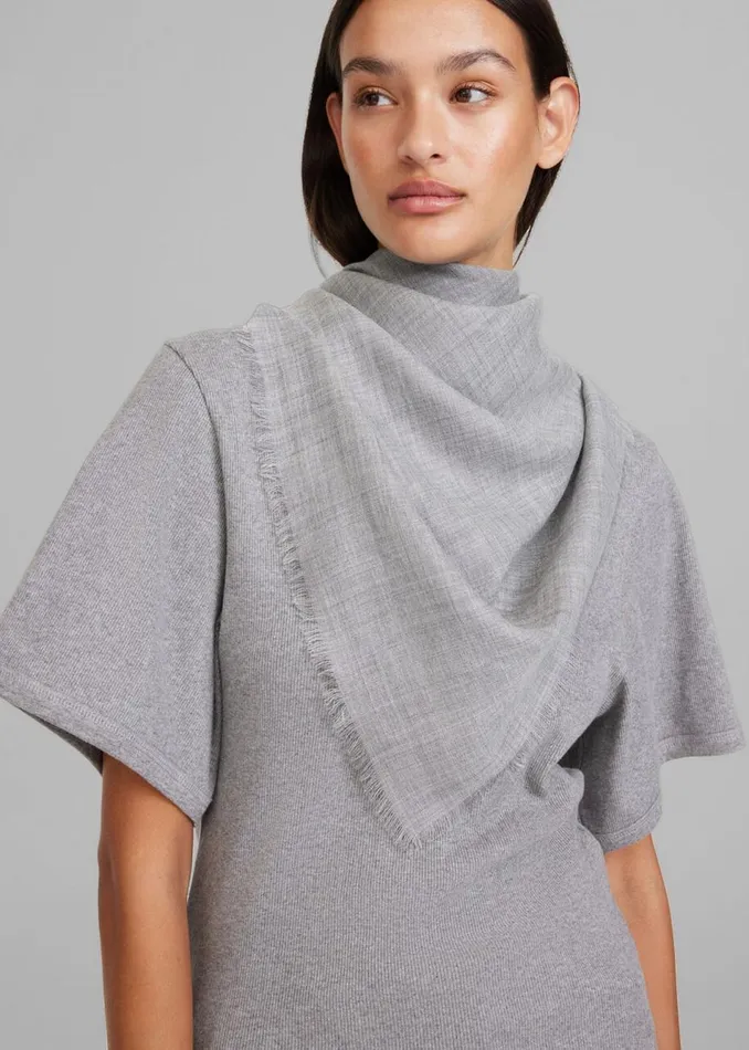 Women The Frankie Shop Accessories By Malene Birger Sollida Scarf Grey Melange Women The Frankie Shop Accessories By Malene Birger Sollida Scarf Grey Melange