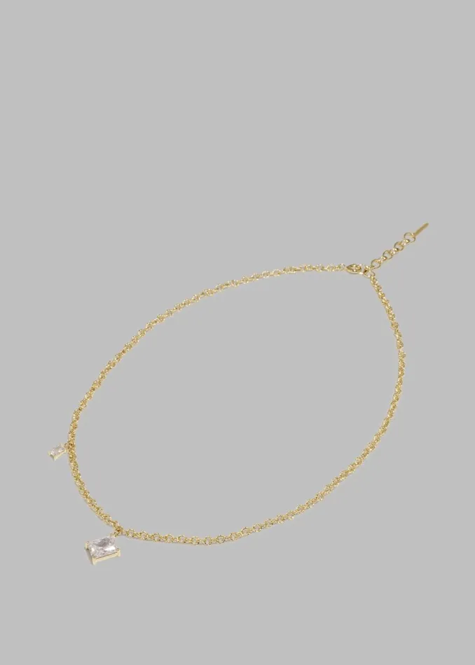 Women The Frankie Shop Accessories Completedworks Encrypted Dreams Necklace Cubic Zirconiagold Vermeil