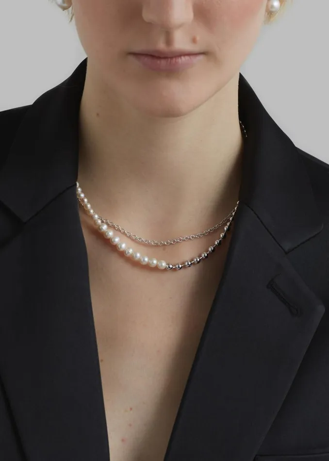 Women The Frankie Shop Accessories Completedworks Forgotten Seas Necklace Pearlrhodium Plate