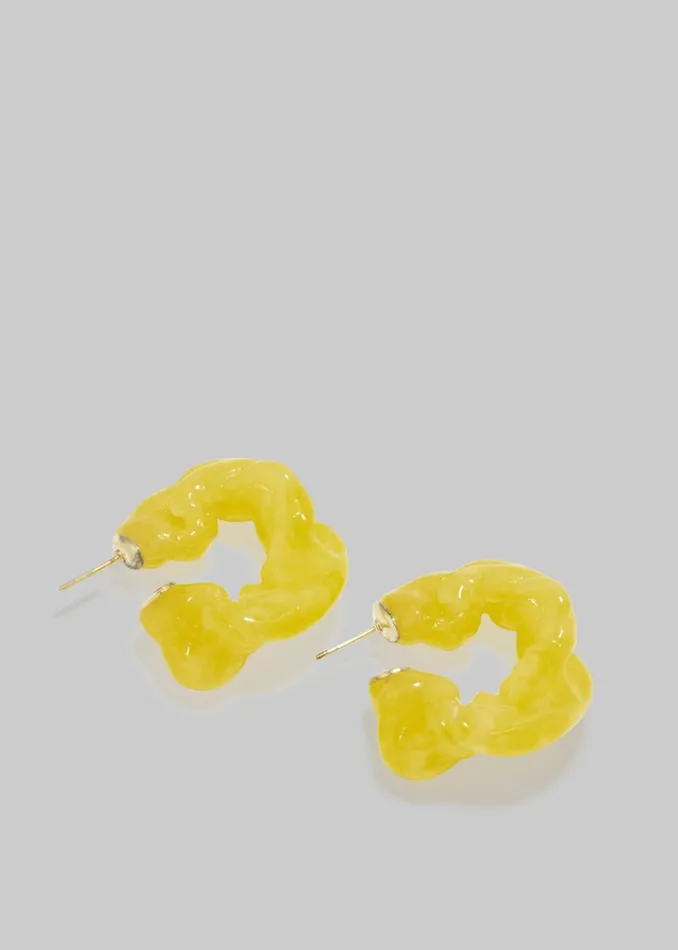 Women The Frankie Shop Accessories Completedworks Ruffle BioResin Earrings Yellow Women The Frankie Shop Accessories Completedworks Ruffle BioResin Earrings Yellow