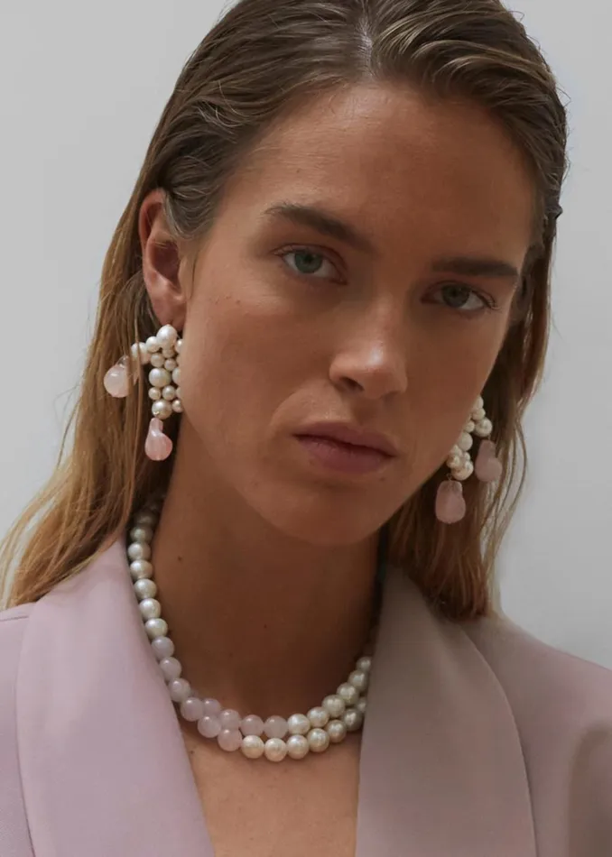 Women The Frankie Shop Accessories Completedworks What039s The Second Big Idea Earrings Rose Quartz