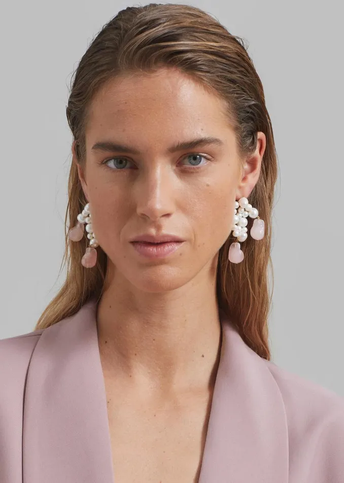 Women The Frankie Shop Accessories Completedworks What039s The Second Big Idea Earrings Rose Quartz