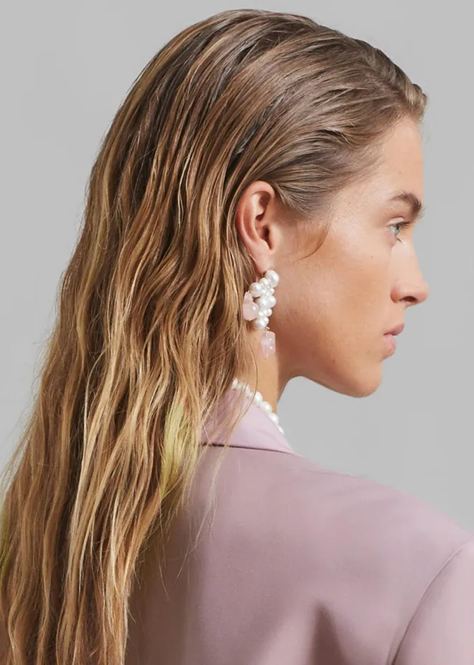 Women The Frankie Shop Accessories Completedworks What039s The Second Big Idea Earrings Rose Quartz