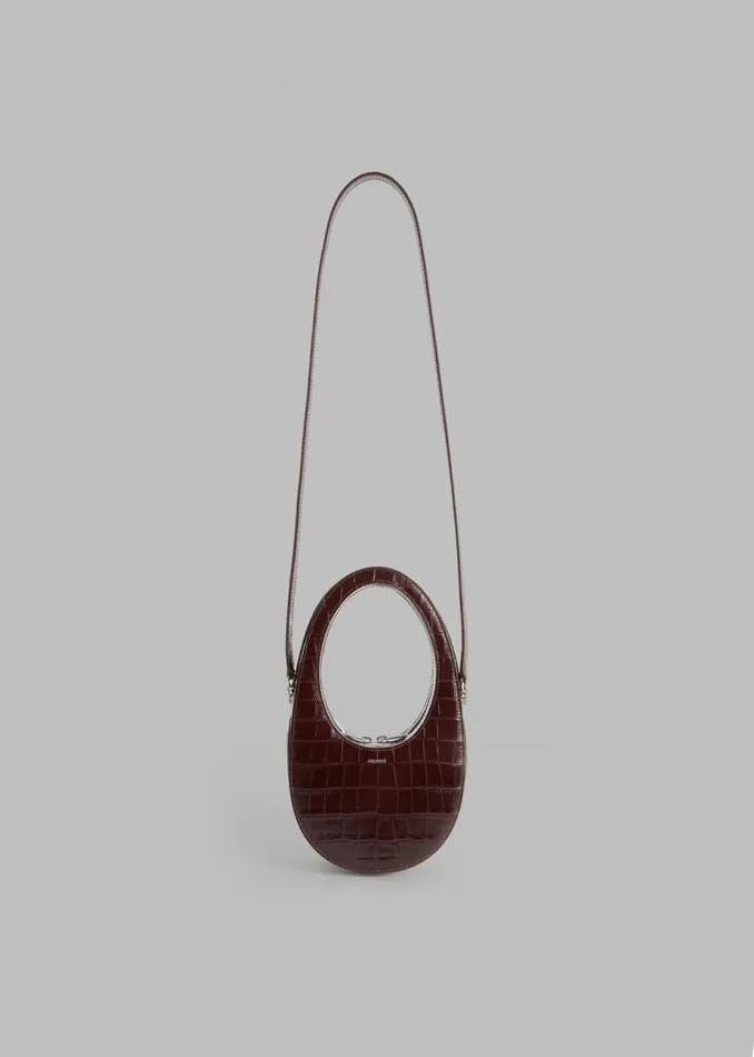 Women The Frankie Shop Accessories Coperni Croco Crossbody Mini Swipe Bag Brown
