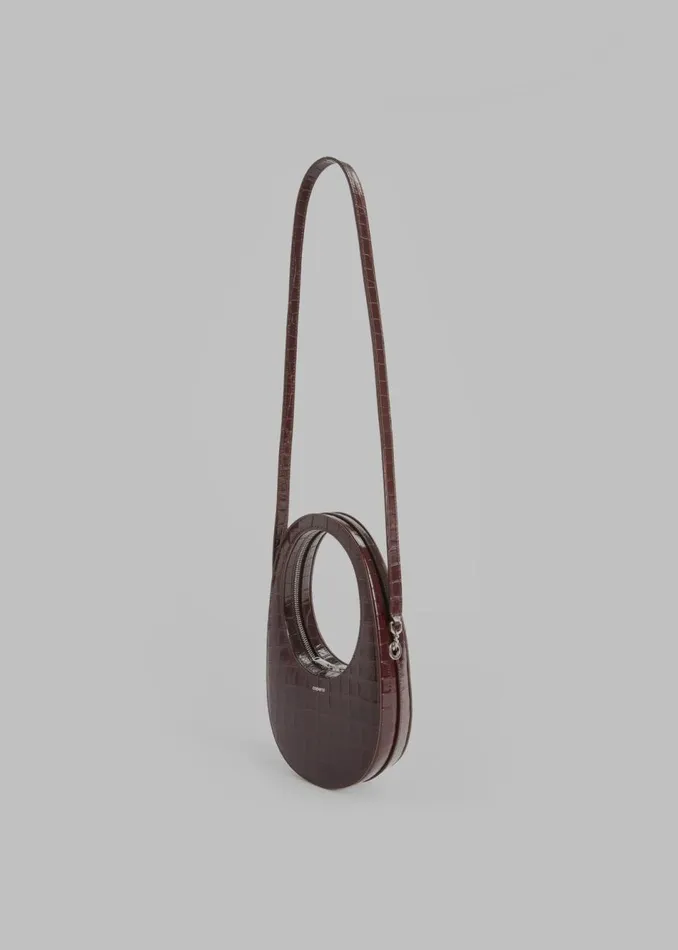 Women The Frankie Shop Accessories Coperni Croco Crossbody Mini Swipe Bag Brown