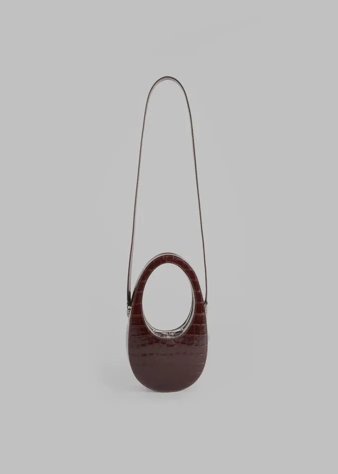 Women The Frankie Shop Accessories Coperni Croco Crossbody Mini Swipe Bag Brown