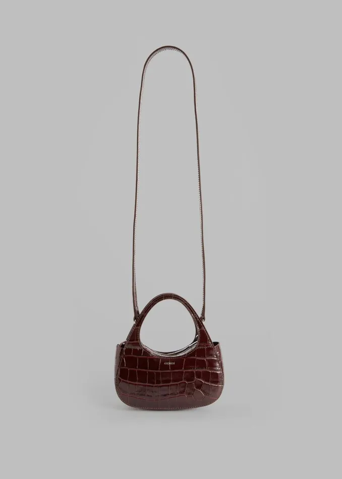 Women The Frankie Shop Accessories Coperni Crocodile Micro Baguette Swipe Bag Brown Women The Frankie Shop Accessories Coperni Crocodile Micro Baguette Swipe Bag Brown