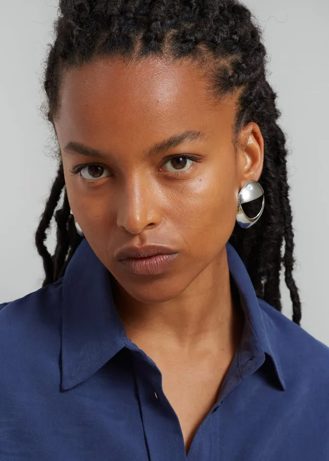 Women The Frankie Shop Accessories Coperni Logo Earrings Silver