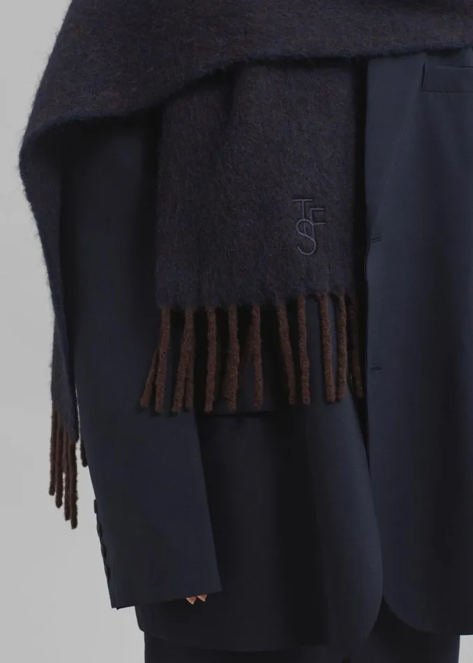 Women The Frankie Shop Accessories Etta Wool Scarf Navy