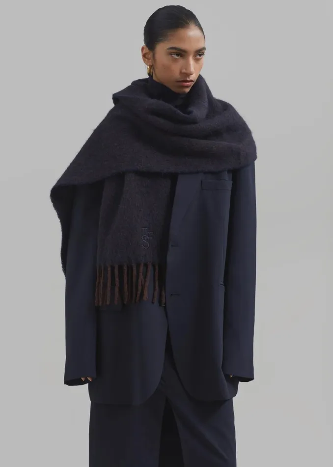 Women The Frankie Shop Accessories Etta Wool Scarf Navy