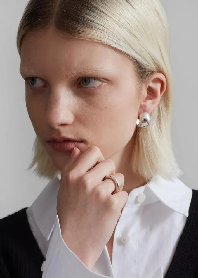 Women The Frankie Shop Accessories Jasmin Sparrow Classic Hoops Silver