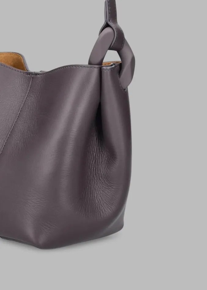 Women The Frankie Shop Accessories JW Anderson JWA Corner Leather Bucket Bag Deep Mauve