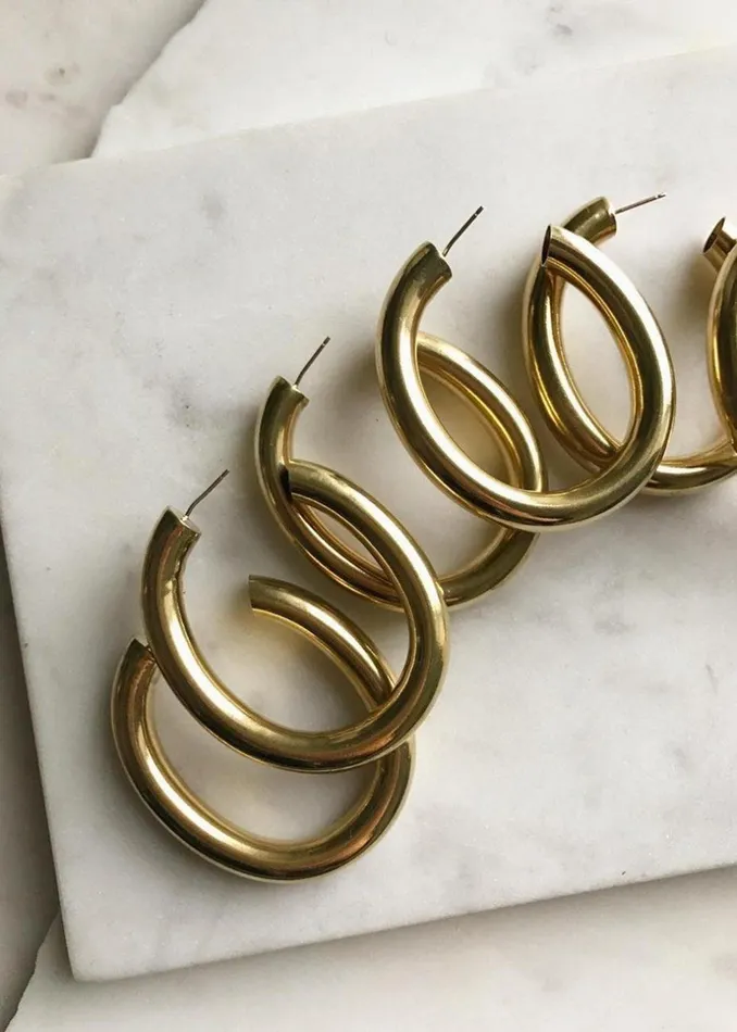 Women The Frankie Shop Accessories Laura Lombardi Curve Earrings Gold